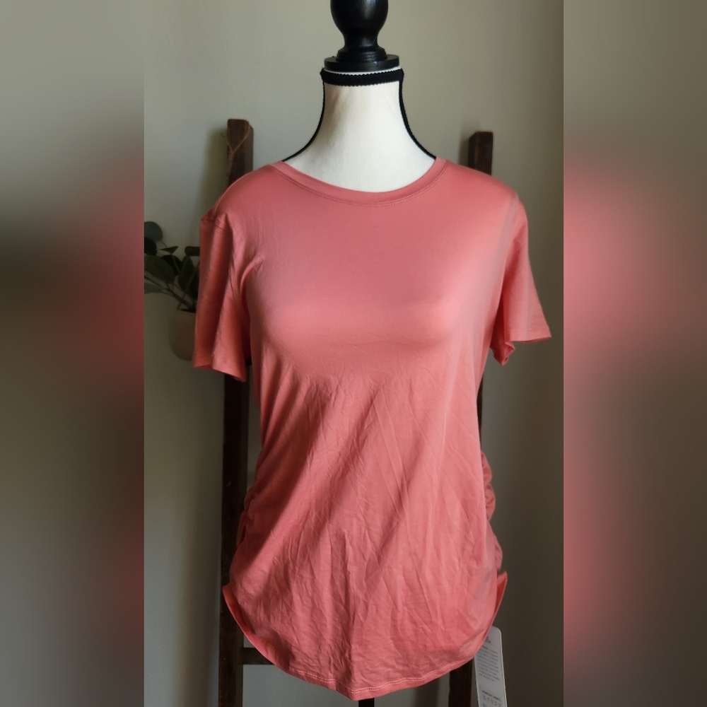 CRZ YOGA Coral-Peach Short Sleeve Crewneck Tee
